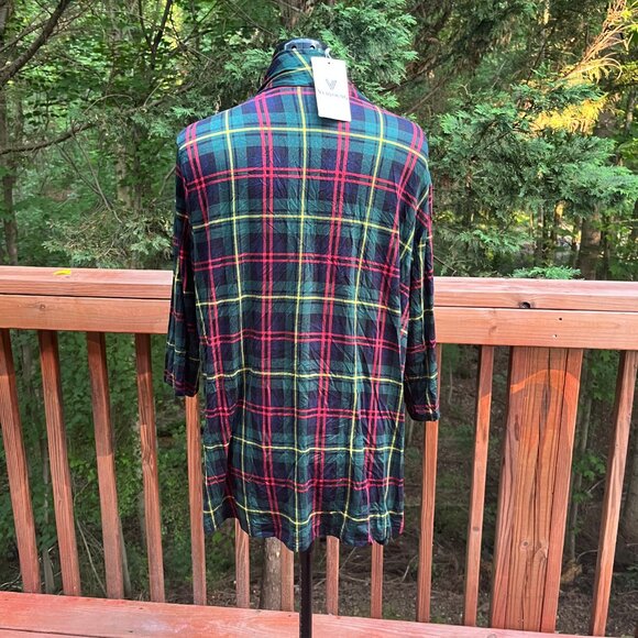 Veryoung Stretchy Plaid Cardigan - Picture 2 of 3